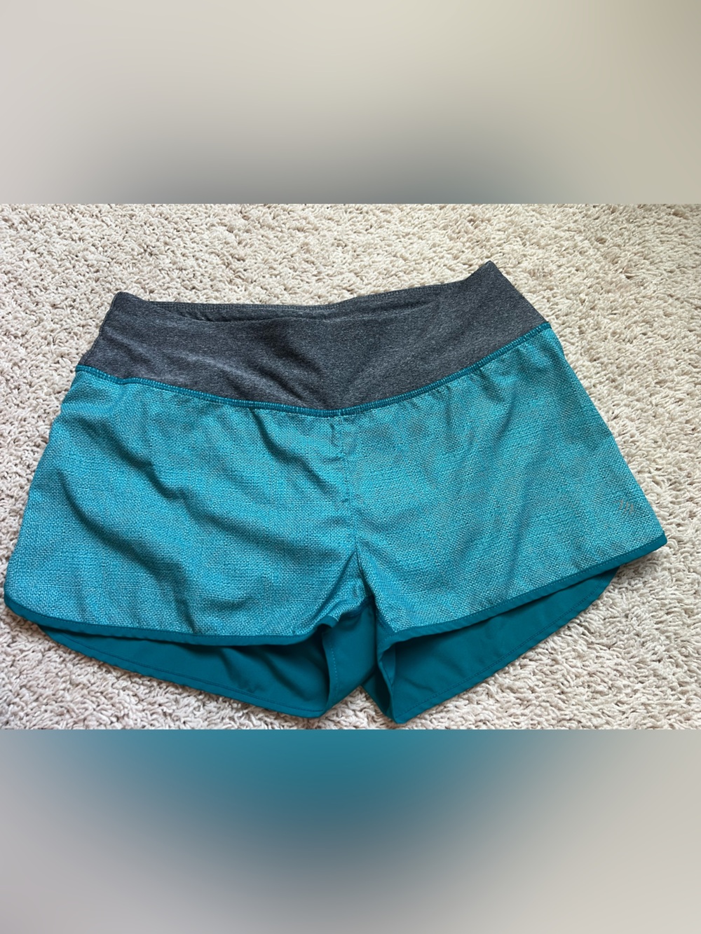 MPG Teal Athletic Layered Shorts with Dark Gray Waistband